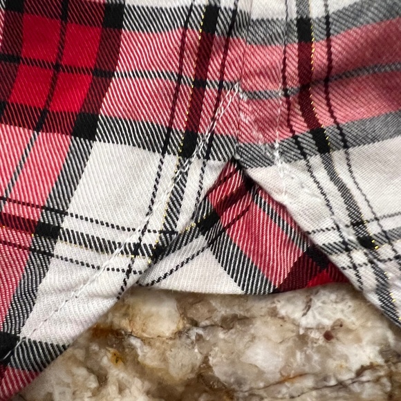 Talbots LARGE PETITE red/black/white plaid with a metallic thread.  EUC!!!!! - Picture 4 of 13